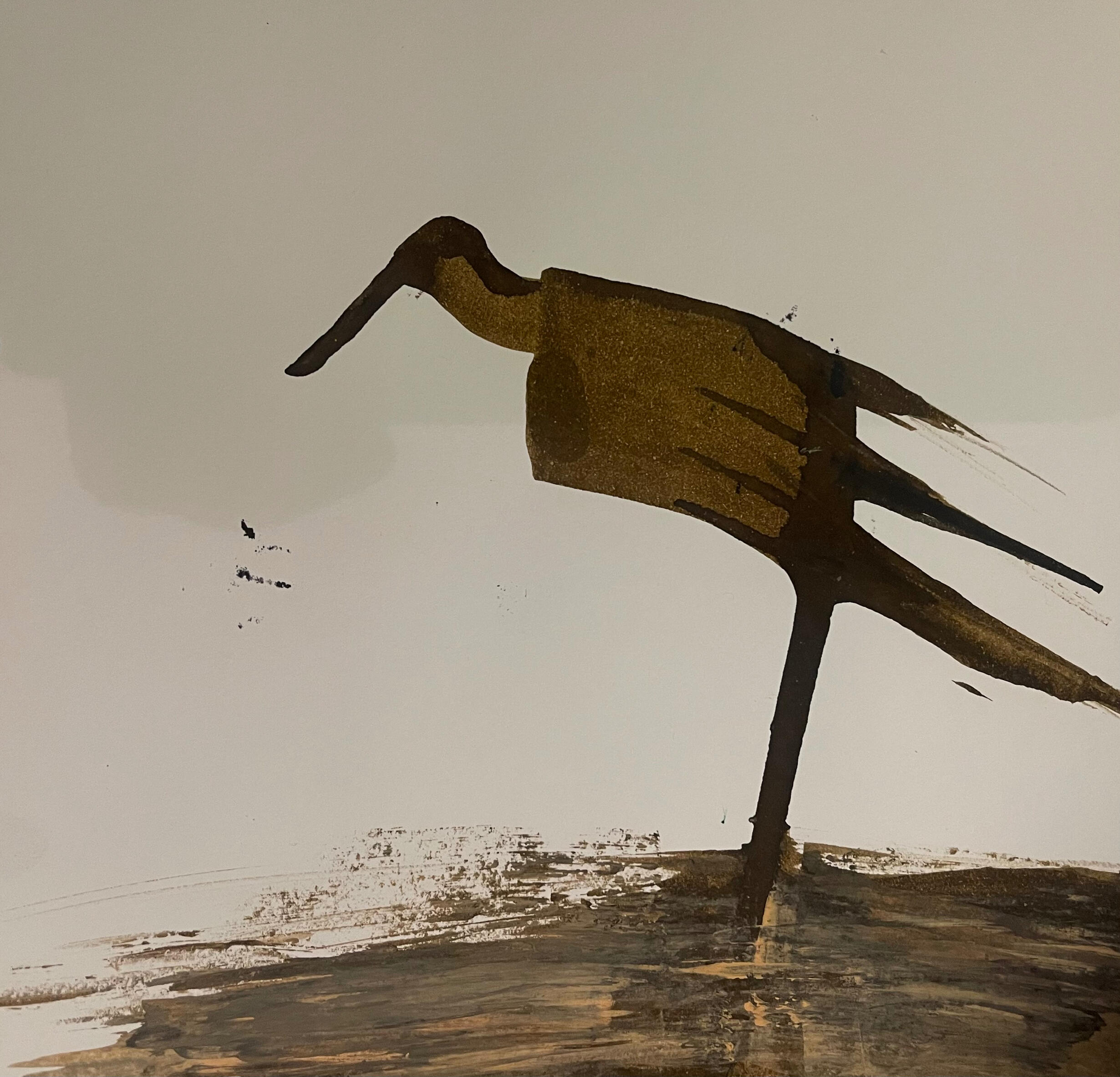 Detail of a stylized bird on a pale ground from Non-Migrant Birds. Detail of a stylized bird on a pale ground from Non-Migrant Birds.
